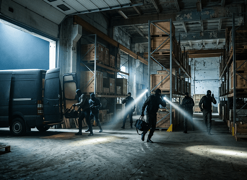 Warehouse site being monitored