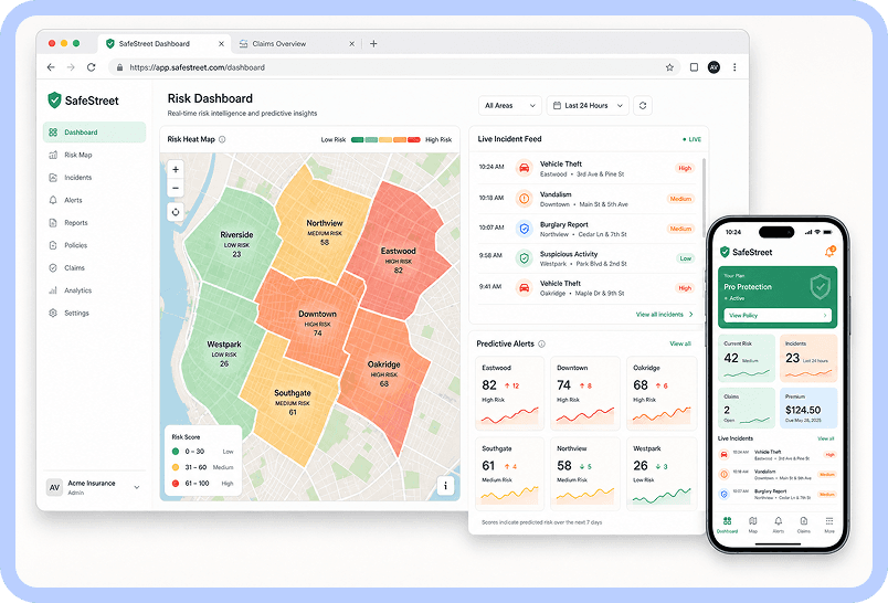 NCR dashboard and mobile app preview